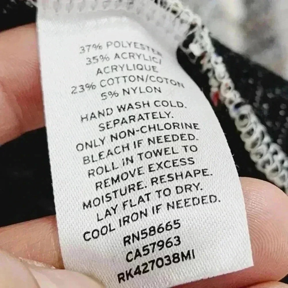 14th & Union Tweed Blazer Women's M Open Front Fringe White Blue - Picture 7 of 8